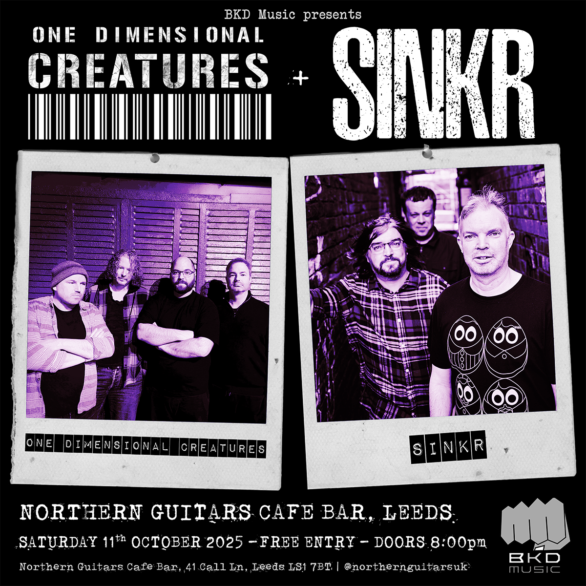 One Dimensional Creatures and SINKR play Norther Guitars in Leeds in October 2025